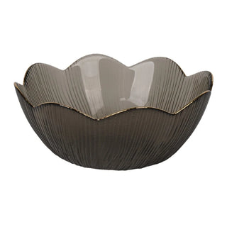 Sort serveringsskål 2BLW950-HGR – Glas, 20 cm, 950 ml, Elegant design med guldkant