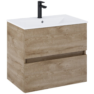 Vaskeskab med håndvask Roca N-Cube A852504808, med skuffer, vægophængt, spånplade + porcelæn, 65 × 43 × 56,5 cm