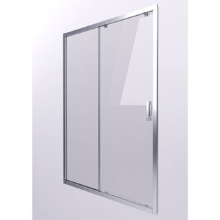 Skydedør til brusekabine, glas, Seldus, krom profil, 140 × 190 cm, 1 dør
