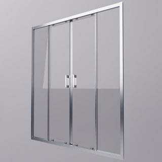 Skydedør til brusekabine, glas, Seldus, krom profil, 140 × 190 cm, 2 døre
