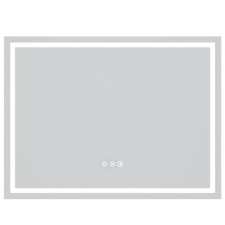 Badeværelsesspejl med LED Savini Due BR-100-75-RE-IN-B, 100 × 75 cm, touch-betjening, Bluetooth, højttaler, dugfri funktion, rektangulært