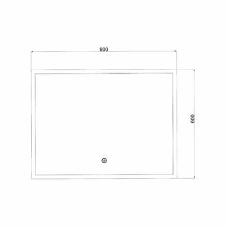 Badeværelsesspejl med LED Savini Due BR-60-80-RE-IN-E, 60 × 80 cm, touch-betjening, dugfri funktion, rektangulært