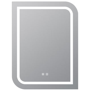 LED-badeværelsesspejl Kadda NW-17, 60 × 80 cm, dugfri, dæmpbar, touch, asymmetrisk