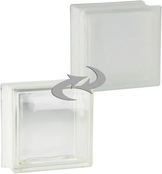 Glasbyggesten Clearview  1-side satineret - 19x19x8 cm