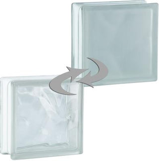 Glasbyggesten Wave 1-sidet satineret - 19x19x8 cm