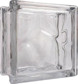 Dekorativ glasbyggesten Wave Klar - 14,5x14,5x8 cm