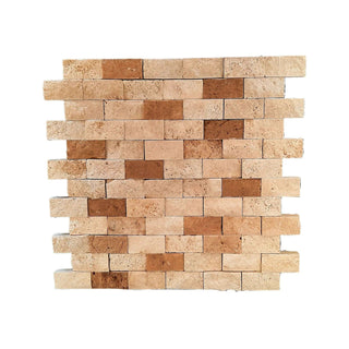 Mosaik Klassisk Mesta Noce Travertin Split Ansigt, Cremebrun, 2,3x4,8 cm
