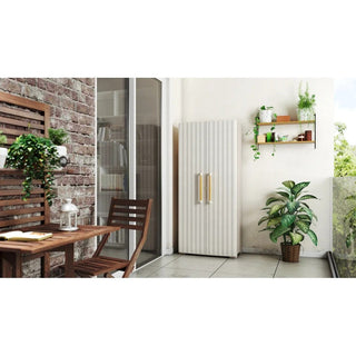 Groove opbevaringsskab udendørs 180cm, Beige