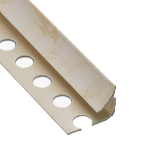 Fliseprofil i PVC til indvendigt hjørne, 00aimac marmoreret, 2,6 m