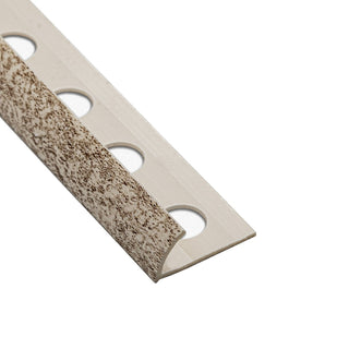 Fliseprofil i PVC til kant på gulv- og vægfliser marmoreret, Dark travertine 085mtro, creme, 8.5 mm, 2.6 m