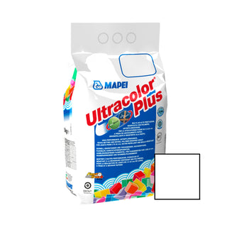 Fugemasse til fliser og klinker Mapei Ultracolor Plus, 100 white / hvid, indendørs / udendørs, 5 kg