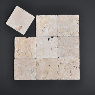 Travertin Fliser 10×10×1 cm Classic Mesta Tumbled – Beige Natursten
