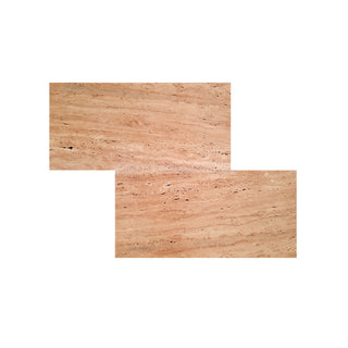 Travertin til inde/ude, Classic Vein Cut, beige, mat, fuget, 30,5 × 61 × 1,2 cm
