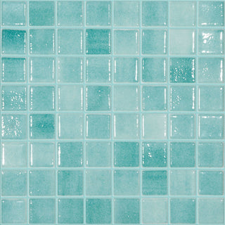 Glasmosaik 503, caribisk grøn mix, til inde/ude, 31,7 × 31,7 cm