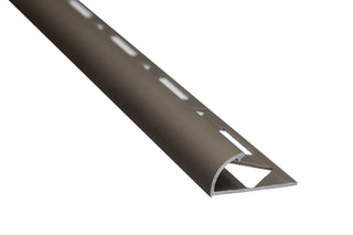 Hjørneprofil i aluminium til udvendigt hjørne, rund, til gulv- og vægfliser, S53, 10 x 2500 mm