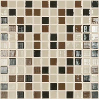 Glasmosaik 831/835/836, brun mix, til inde/ude, 31,7 × 31,7 cm