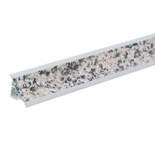 Sokkelliste i PVC til bordplade i bad eller køkken, Korner, granit, med fleksible gummikanter, 23 mm, 3 m