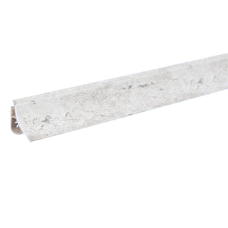 Sokkelliste i PVC til bordplade i bad eller køkken, Korner, travertin med fleksible gummikanter, 23 mm, 3 m