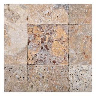 Travertin til inde/ude, Mesta Mistique Tumbled, 10 × 10 × 1 cm