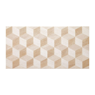 Keramisk dekor til bad/køkken, 59051 Callisto Romb Beige, 25 × 50 cm, mat
