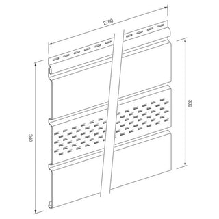 Sageac Infratop Vox SV-07 – Perforeret PVC tagudhæng – Grafit – 2700 × 340 × 0,9 mm