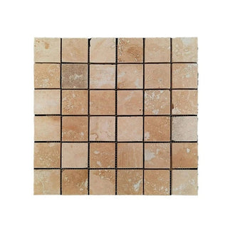 Mosaik Klassisk Mesta Travertin Tumlet cremebeige 4,8x4,8 cm, 1,02 m2/pakke