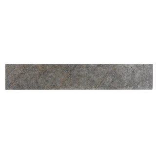 Sokkelliste i porcelænsflise, Caucaso, stenlook, mat, grå, 8 × 45 cm