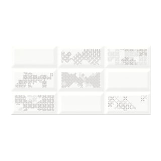 Keramisk dekor til bad/køkken, Naris Patchwork WD285-002, 29,7 × 60 cm, mat