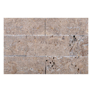 Travertin til inde/ude, Noce Split Face, kløvet, 5 × 10 × 1,5 cm