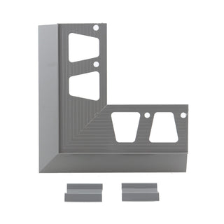 Hjørneprofil + 2 samlinger til dryprofil til altan/terrasse, aluminium, RAL 7037