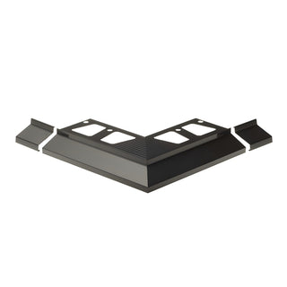 Hjørneprofil + samlinger til dryprofil til altan/terrasse, aluminium, RAL 7024, sæt 3 dele