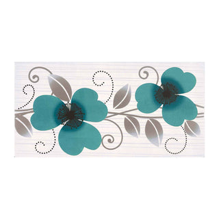Keramisk dekor til bad/køkken, Cesarom Vision, 20,2 × 40,2 cm, blank, blomstermotiv med valmuer
