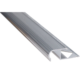 Fliseprofil i aluminium til trin, indbygning, halvrund, SÆT S82, 2.5 m