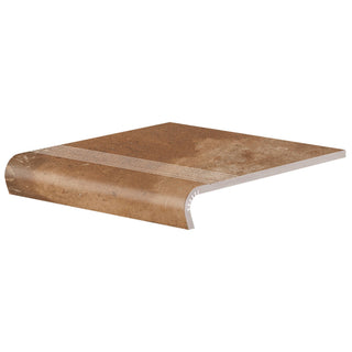 Trappeflise i porcelænsstentøj, V-Shape Piatto Terra, 30 × 32 cm, mat
