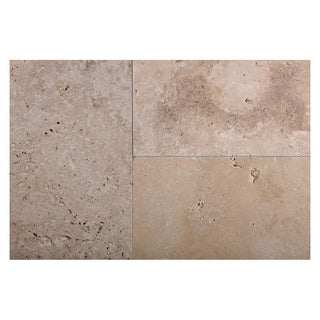 Travertin til inde/ude, Classic French Tumbled, antikbehandlet, 1,2 cm, sæt med 4 plader