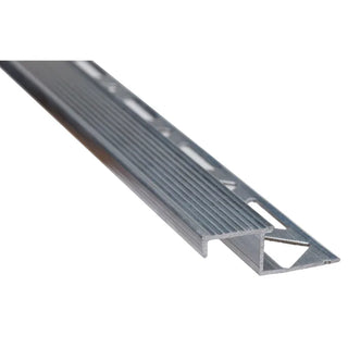 Indbygningsprofil i aluminium til trappetrin SET S58 W – Natur, 3 meter