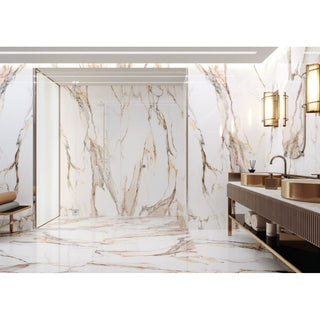 Calacatta Gold – 59,7 × 119,7 cm, mat porcelænsflise, billede 2