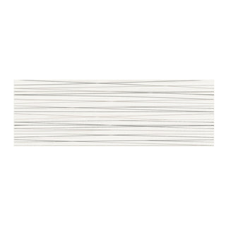 Keramisk dekor til bad/køkken, Cersanit Ecosta White Strips Silver, 25 × 75 cm, mat