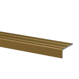 Trappefliseprofil i aluminium, med skrue og rawlplug, Sæt S46, 25 × 10 mm, 1 m