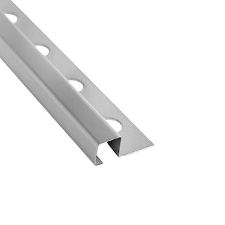 Fliseprofil i rustfrit stål til fliser og vægfliser, Listelo, mat, 12 × 12 mm, 2,6 m