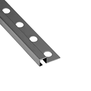 Fliseprofil i rustfrit stål til gulv- og vægfliser Listelo, mat, 10 x 10 mm, 2.6 m
