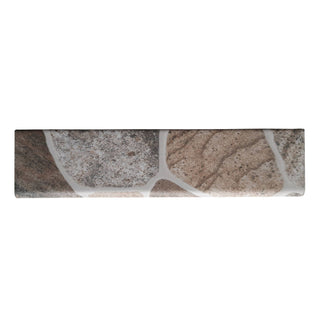 Sokkelflise i porcelænsstentøj, Terrastone, stenlook, beige, 8 × 33,3 cm