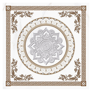 Porcelænsflise til inde/ude, Calacatta dekor, 60 × 60 cm, hvid, mat, marmorlook