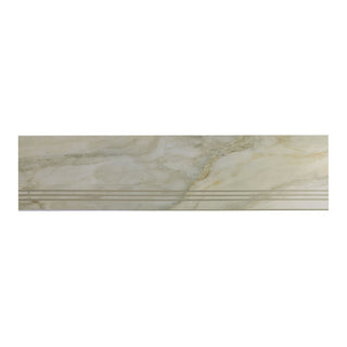 Trappeflise i porcelænsstentøj, Plazzo, 30 × 120 cm, blank, marmorlook