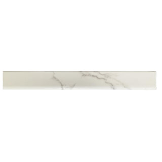 Sokkelflise i porcelænsstentøj, Zenith, marmorimitation, blank, 7,5 × 60 cm