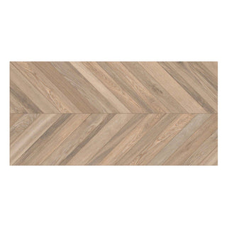 Porcelænsflise til inde/ude, Ceramica Fiore Chateau Brown 6133, 60 × 120 cm, mat, rektificeret, træimitation