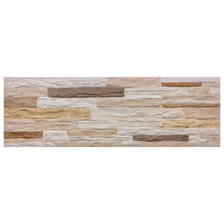 Porcelænsflise til inde/ude, facade, Ohio Beige, 17 × 52 cm, mat, stenlook