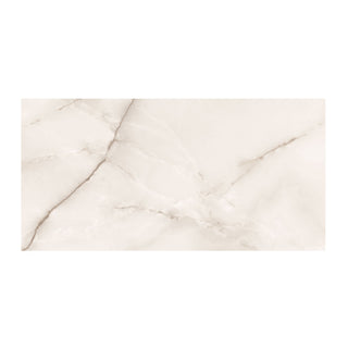 Porcelænsflise til inde/ude, Prestij White, 60 × 120 cm, blank, rektificeret, marmorlook