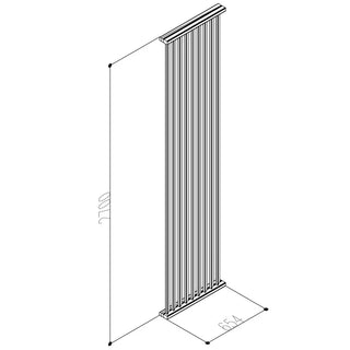 Dekorativt lamelpanel, varmebehandlet fyr, Inco Industry, 2700 × 654 × 88 mm