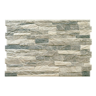 Porcelænsflise til inde/ude, facade, Aitana Jet Gris, 33,3 × 50 cm, mat, stenimitation